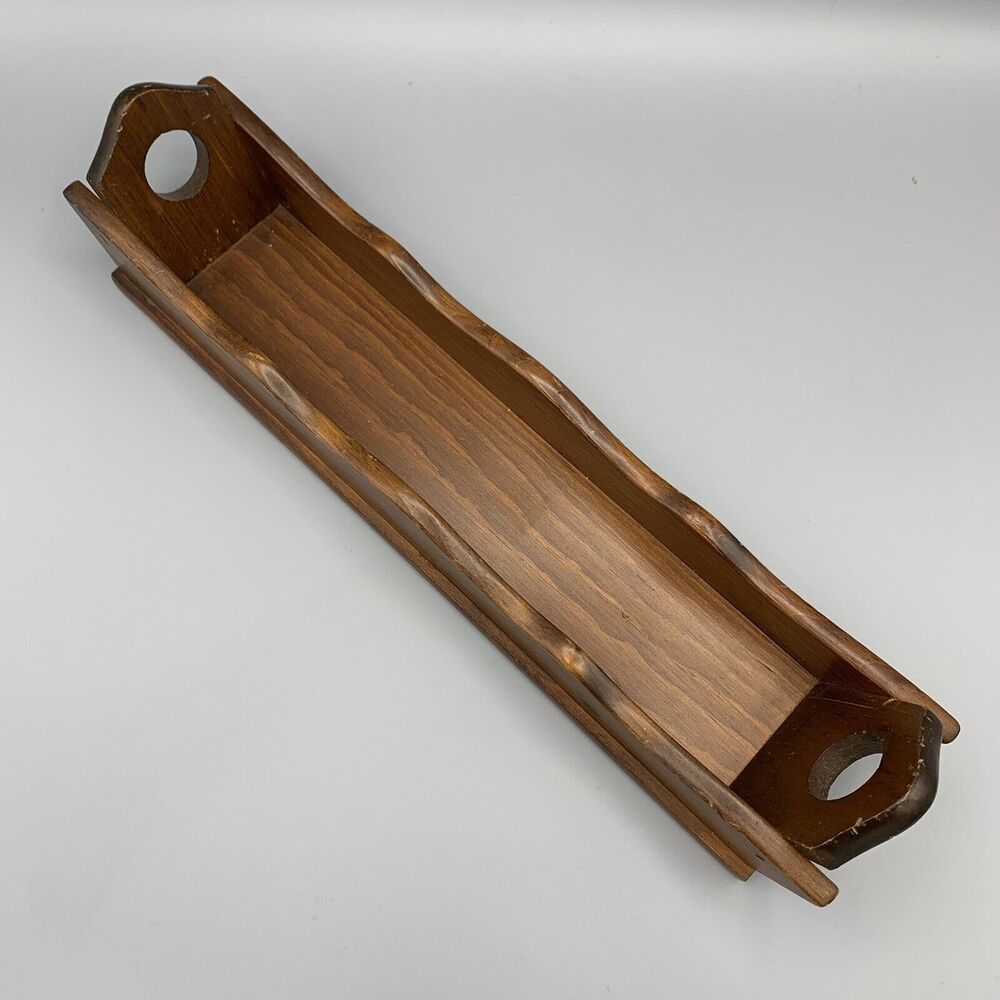 Vtg Cornwall Wood Cracker Tray Primitive Rustic Grannycore Cottagecore Kitschy